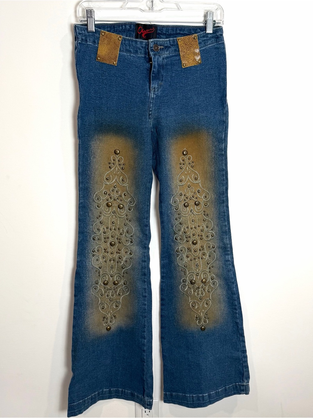 Ounces Y2K Mall Goth Fairy Grunge Western Low Rise Flare Jeans
